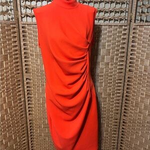 Elegant Orange Sleeveless Dress